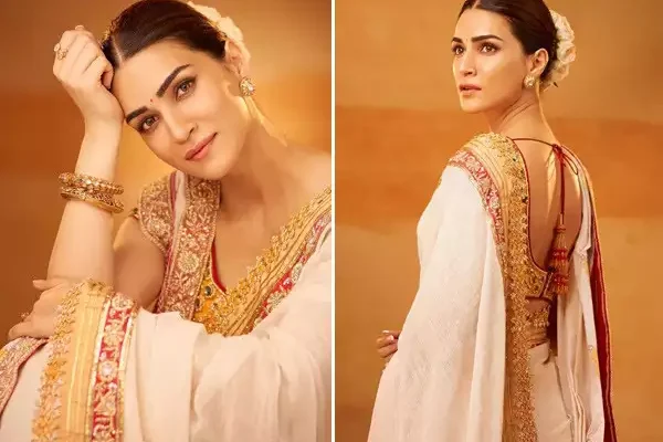 Actor Kriti Sanon Wore 24-Carat Gold Vintage Saree